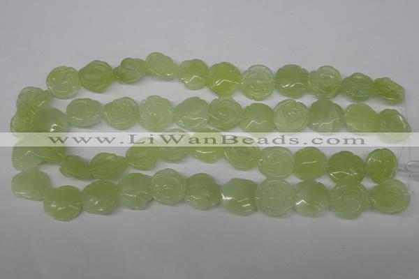 CFG234 15.5 inches 18mm carved flower New jade gemstone beads