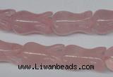 CFG238 15.5 inches 12*20mm carved flower rose quartz beads