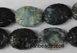 CFG246 15.5 inches 15*20mm carved oval Indian agate beads