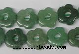 CFG255 15.5 inches 15mm carved flower green aventurine beads