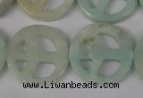 CFG265 15.5 inches 25mm carved coin amazonite gemstone beads