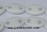 CFG298 15.5 inches 15*25mm carved oval white stone beads