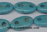 CFG299 15.5 inches 16*26mm carved oval turquoise beads