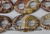 CFG309 15.5 inches 20*30mm carved oval dyed stripe jasper beads