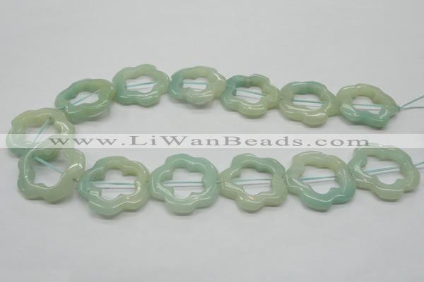 CFG31 15.5 inches 30mm carved flower amazonite gemstone beads