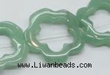 CFG34 15.5 inches 30mm carved flower green aventurine jade beads