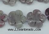 CFG454 15.5 inches 20mm carved flower lilac jasper beads