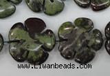 CFG460 15.5 inches 24mm carved flower dragon blood jasper beads