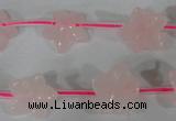 CFG507 15.5 inches 15*15mm carved flower rose quartz beads