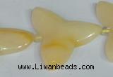 CFG521 15.5 inches 34*37mm carved flower yellow aventurine beads