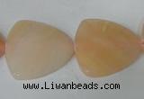 CFG526 15.5 inches 25*25mm carved triangle pink aventurine beads