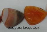 CFG528 15.5 inches 25*25mm carved triangle agate gemstone beads