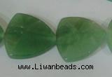 CFG531 15.5 inches 25*25mm carved triangle green aventurine beads