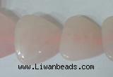 CFG539 15.5 inches 25*25mm carved triangle rose quartz beads