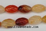 CFG54 15.5 inches 10*16mm carved rice agate gemstone beads