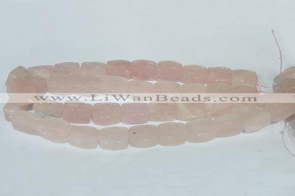 CFG546 15.5 inches 15*20mm carved brick rose quartz beads