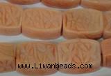 CFG548 15.5 inches 15*20mm carved brick red aventurine beads