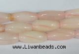 CFG553 15.5 inches 8*20mm carved rice rose quartz beads