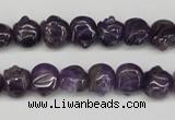 CFG59 15.5 inches 8*10mm carved pig-shaped amethyst gemstone beads