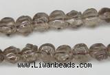 CFG60 15.5 inches 8*10mm carved pig-shaped smoky quartz beads