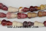 CFG61 15.5 inches 8*13mm carved calabash mookaite gemstone beads