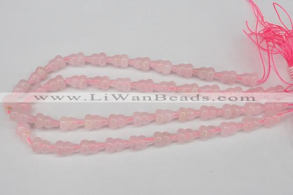 CFG64 15.5 inches 10*16mm carved calabash rose quartz beads