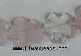 CFG652 15.5 inches 20mm carved flower rose quartz beads