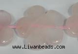 CFG653 15.5 inches 30mm carved flower rose quartz beads