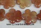 CFG655 15.5 inches 20mm carved flower red quartz beads