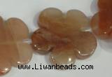 CFG656 15.5 inches 30mm carved flower red quartz beads