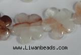 CFG658 15.5 inches 20mm carved flower pink quartz beads