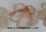 CFG659 15.5 inches 30mm carved flower pink quartz beads