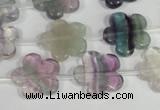 CFG660 15.5 inches 15mm carved flower fluorite gemstone beads