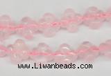 CFG72 15.5 inches 11*11mm carved flower rose quartz gemstone beads