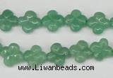 CFG74 15.5 inches 11*11mm carved flower green aventurine beads