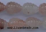 CFG750 15.5 inches 15*20mm carved teardrop natural pink quartz beads