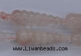 CFG753 15.5 inches 10*35mm carved teardrop natural pink quartz beads