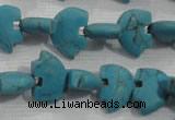 CFG773 15.5 inches 10*15mm carved animal synthetic turquoise beads