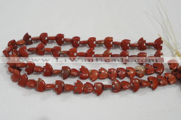 CFG777 15.5 inches 10*15mm carved animal red jasper beads