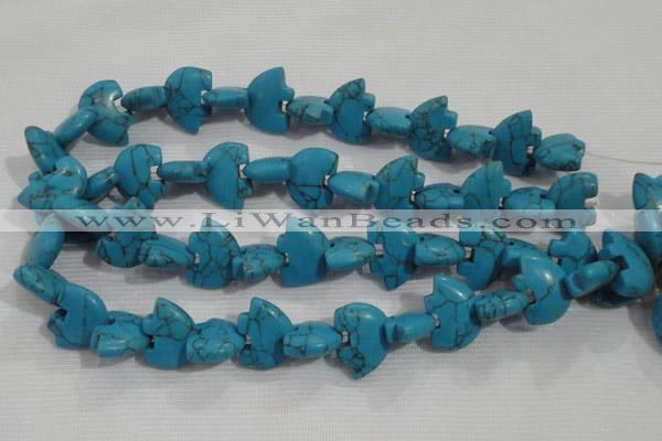 CFG793 12.5 inches 14*18mm carved animal synthetic turquoise beads