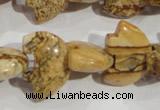 CFG807 12.5 inches 14*18mm carved animal picture jasper beads