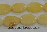 CFG820 12.5 inches 15*20mm carved leaf yellow jade beads wholesale