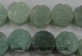 CFG892 15.5 inches 14mm carved flower amazonite gemstone beads