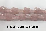 CFG973 15.5 inches 30*33mm carved butterfly rose quartz beads