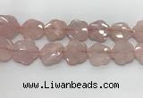 CFG978 15.5 inches 33*33mm carved flower rose quartz beads