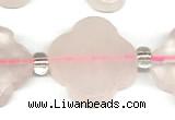 CFG990 15 inches 16mm - 17mm carved flower rose quartz beads