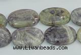 CFJ12 15.5 inches 13*18mm oval natural purple flower stone beads