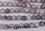 CFJ24 15.5 inches 6mm round natural purple flower stone beads