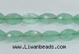 CFL102 15.5 inches 8*12mm faceted rice natural green fluorite beads