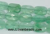 CFL104 15.5 inches 12*16mm faceted rectangle natural green fluorite beads